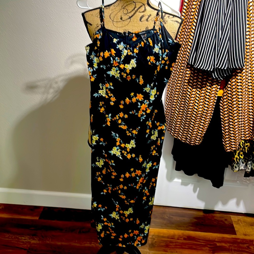 Sexy floral silky dress